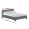 Artiss Bed Frame Double Size Grey VANKE